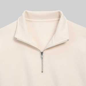 Sudaderas Básicas de Algodón Mezclado para Hombre con Cierre de Cremallera de Cuarto, Manga Larga, Cuello Alto, Estilo Casual, Ajuste Holgado, Precio al por Mayor - Product Image 4