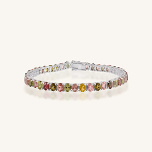 Pulsera de Turmalina Multicolor en Plata de Ley 92.5 KLSB-20655 - Product Image 2