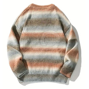 Pulls pour hommes, pull tricoté élégant, chaud, à manches longues, décontracté, col rond, léger, confortable, vêtements d'hiver pour hommes - Product Image 2