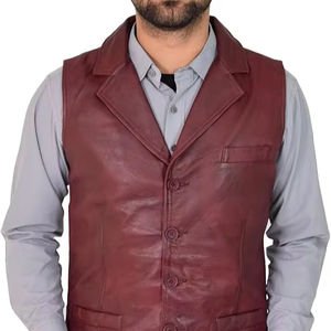 Gilet en cuir véritable respirant pour motard, coupe ajustée, disponible en gros – Meilleure vente pour hommes - Product Image 1