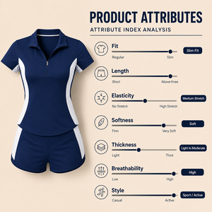 Women's Navy <b>White</b> Color Block Sporty <b>2</b> <b>Piece</b> <b>Set</b> Short Sleeve Half Zip Polo Shirt & Shorts Athletic Outfit Custom Made - Product Image 3