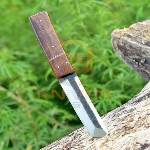 Couteau de camping à lame fixe en acier au carbone, bord droit, manche en bois, couteau de survie en plein air DIY, épaisseur 0,6 mm - Product Image 2