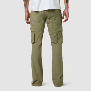 Pantalones de Trabajo Olive Cargo <span class=keywords><strong>Kick</strong></span> <span class=keywords><strong>Flare</strong></span>, Pantalones Utilitarios de Cintura Alta con Pierna Ancha y Bolsillos Funcionales, Ideales para Pantalones Casuales de Hombre - Product Image 2
