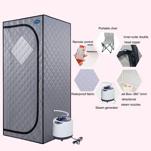 Tenda Sauna a Vapore Portatile Grigia - Dimensioni Standard per Spa Personale Domestica, Include Generatore di Vapore, Telecomando, Sedia Pieghevole, Timer in PVC - Product Image 4