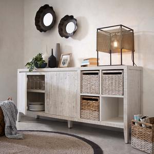 Panier en jacinthe d'eau teinte en blanc, fait main, panier de rangement, vente en gros, écologique, fabriqué au Vietnam - Product Image 4