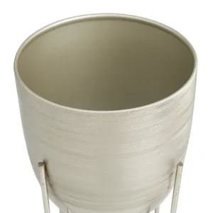 Champagne <b>Gold</b> Tone <b>Planters</b> on Tall Stands Decorative Indoor Plant Pots Raised Flower Holders for Living Room Modern Home Decor - Product Image 3