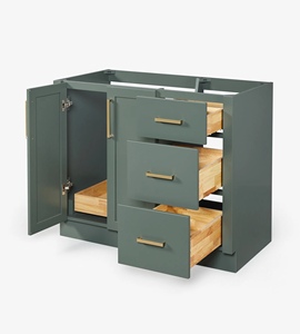 Factory Direct Zacchaeus 42 Inch Bathroom <b>Vanity</b> Cabinet Left Offset Sink Cabinet Only Wholesale Vietnam Factory - Product Image 5