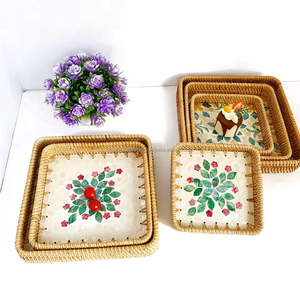 Elegante Bandeja de Ratán con Incrustaciones de Nácar para Servir y Decoración del Hogar con Opciones de Venta al por Mayor OEM Hecha a Mano en Vietnam - Product Image 4