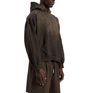 Nuevas tendencias: Sudaderas con capucha lisas oversize para hombre, estilo vintage, con lavado ácido, efecto desgastado por el sol, desgastadas, de corte holgado y con efecto craquelado. - Product Image 5