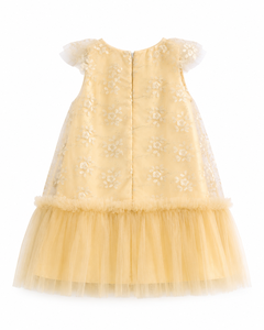 Vestido de Fiesta Elegante para Niñas, con Bordado, Tul, Volantes, Sin Mangas, Corte en A, Largo hasta la Rodilla, Estampado Floral |   Vestido de Princesa para Ocasiones Especiales - Product Image 2