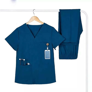 Blusa de uniforme médico unisex de manga corta, tejida, con diseños médicos, estilo jogger, talla grande, blanca, para enfermería hospitalaria, con detección de agujas - Product Image 1