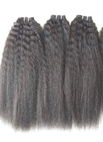 Extensions de cheveux humains indiens Remy Afro Kinky Straight, 100% vierges non traités, bouclés
