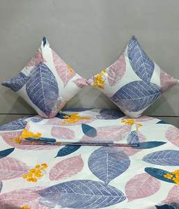 Juego de Ropa de Cama de 5 Piezas que Incluye 1 Sábana Doble con 2 Fundas de Almohada con 2 Cojines Rellenos de Algodón Azul Cielo 90 x 100 pulgadas - Product Image 5