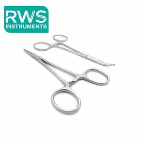 Pinzas Quirúrgicas Profesionales Mosquito Rectas y Curvas, Par de Instrumentos RWS, Certificación CE, Cumple con ISO13485 - Product Image 1