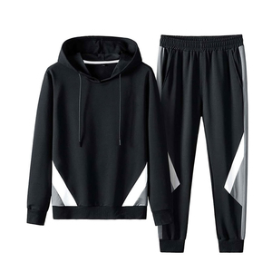 Conjunto Deportivo con Capucha para Hombre, Diseño Color Block, Tejido de Poliéster y Algodón, Informal, Transpirable, para Otoño - Product Image 1