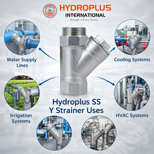 Hydroplus International 1/2 in Stainless Steel Y <b>Strainer</b> Control Manual OEM Threaded Flanged Butt Welded for Water Oil Gas Air - Product Image 5