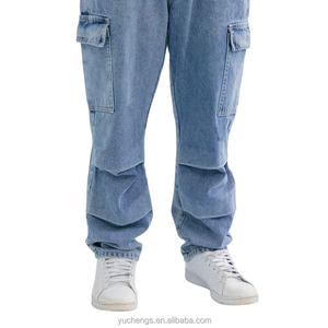 กางเกงคาร์โก้ทรงขาบานผ้าเดนิมสีดำสำหรับผู้ชาย สไตล์ฮิปฮอป ลำลอง สตรีทแวร์ เอวยางยืด ระบายอากาศได้ดี เหมาะสำหรับฤดูใบไม้ร่วงและฤดูหนาว - Product Image 2