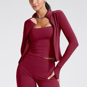 Solid Color Gym Fitness <b>Jacket</b> Yoga With Pockets Morning <b>Workout</b> White Yoga <b>Jacket</b> Quick-Dry Slim Yoga <b>Jacket</b> - Product Image 3