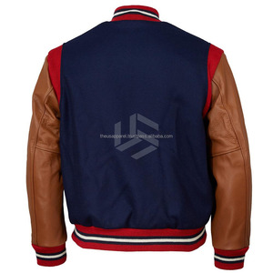 Custom Unisex Baseball Varsity Bomber <b>Jacket</b> USA Christmas Team Stand Collar Canvas Fabric Pockets Decoration <b>Waterproof</b> - Product Image 4