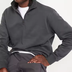 Pull en molleton à col zippé, coupe oversize, pour hommes, marque privée, destiné aux fournisseurs de marques de mode américaines - Product Image 6