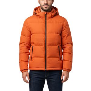 Bright Orange Padded <b>Down</b> Bubble Quilted Warm Insulated Puffer Jacket Breathable Windproof Streetwear Puffer Jackets - Product Image 1