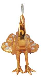 <b>Gold</b> Aluminum Peacock <b>Statue</b> Decorative Bird Sculpture Tabletop Ornament Metal Handicraft for Living Room Interior Decor - Product Image 2