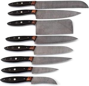 Handmade High Quality 8-Piece Damascus Pattern Chef <b>Knives</b> with Customized Handle For Multi-Purpose and Eco-Friendly - Product Image 4