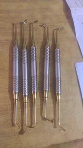 Kit de 6 spatules dentaires en résine composite à double tête plaquées titane, accessoires pour dentistes, outils de nettoyage et de remplissage - Product Image 4