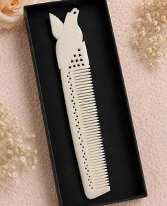 Peigne à cheveux artisanal HASAN CRAFT en corne d'os, forme d'oiseau moderne, poli, pour démêler et coiffer, objet d'art et de collection - Product Image 5