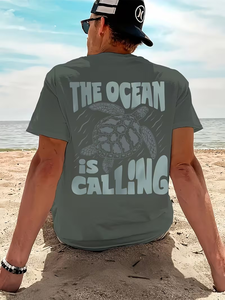 Men's 100% Cotton Casual Trendy Street Athletic Short Sleeve T-Shirt Summer Breathable Eco-Friendly Quick Dry High Quality - Product Image 2