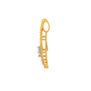 จี้เพชรทองคำขาวสำหรับผู้หญิง ประดับเพชรทรงกลมเจียระไนแบบบริลเลียนท์ เพชรเพาะเลี้ยงในห้องปฏิบัติการ ดีไซน์คลาสสิก เหมาะสำหรับสวมใส่ทุกวัน - Product Image 3