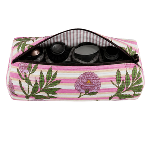 Bolsa para Secador de Pelo Dyson con Estampado Artesanal de Jaipur, Cierre de Cremallera, Acolchado Suave, Diseño Floral a Rayas, Multifuncional, para Viaje y Almacenamiento - Product Image 1