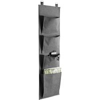 Organisateur de rangement suspendu en métal MA62GR avec 4 grands compartiments à fermeture velcro pour le rangement des vêtements dans la garde-robe