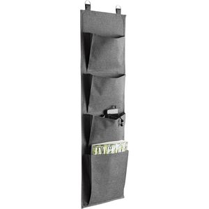 MA62GR Metal Hanging Storage Organiser with 4 <b>Large</b> Velcro Fastened Compartments for <b>Wardrobe</b> Clothes Storage - Product Image 2