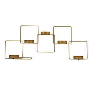 Bougeoir à cadre métallique de conception exquise bougeoir en verre doré brillant à 5 têtes pour décoration d'éclairage de table tendance - Product Image 2