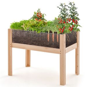 Jardinera Elevada de Madera de 30/47 Pulgadas para Cultivar Verduras y Flores, Construcción Resistente para Jardín - Product Image 5