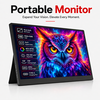 Moniteur professionnel 15,6 pouces FHD 1080P IPS avec support intégré, double haut-parleur, deuxième écran pour ordinateur portable, moniteur portable sans fil