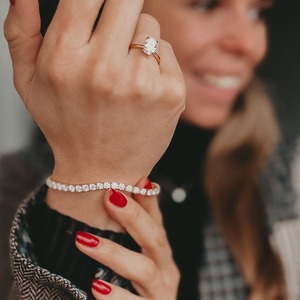 7.3CT Round Lab Grown Diamond Tennis Bracelet 9K Rose <b>Gold</b> Wholesale <b>Solid</b> <b>Gold</b> Fine Jewelry Manufacturer - Product Image 4