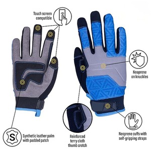 Guantes Deportivos para Exteriores, Completos, Impermeables, de Cuero, Transpirables, con Correa Ajustable en la Muñeca, Unisex, Invierno, Azul Gris - Product Image 5