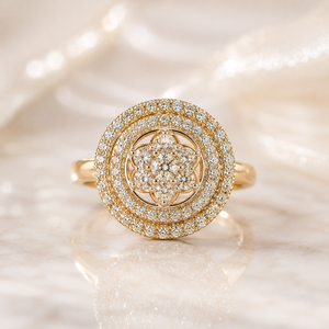 14K <b>Gold</b> Fancy Women <b>Ring</b> with Sparkling Diamond Look CZ Stones Modern Fashion Jewelry Collection - Product Image 2
