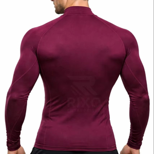 Wholesale Customized Front Logo Men Knitted <b>Compression</b> <b>Shirts</b> Long Sleeve Breathable Eco-Friendly Quick Dry Spandex/Polyester - Product Image 3