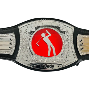 Cinturón de Campeonato de Golf, Correa de Cuero de Primera Calidad, Placa Roja y Plateada con Diseño de Golf, Cinturón de Premio 'Campeón' para Coleccionistas - Product Image 2