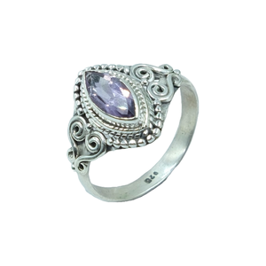 Natural Amethyst 925 Sterling Silver Handmade Vintage Filigree <b>Ring</b> Marquise Cut Purple Gemstone <b>Statement</b> <b>Ring</b> for Women Mom - Product Image 1