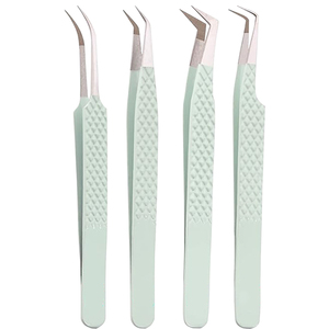 Ensemble de pinces professionnelles pour extensions de cils, pointe fine de précision, acier inoxydable, outils d'application de cils, faible MOQ, OEM - Product Image 1