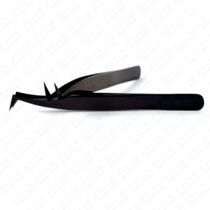 High Precision Black Titanium Eyelash Extension Tweezers Stainless Steel Pointed Tip Lash <b>Tool</b> OEM Custom Branding - Product Image 4