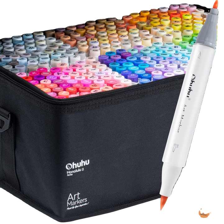 【良品】Ohuhu 168色　アルコールマーカー Amazon.com : Ohuhu Alcohol Markers Brush Tip: 168-Color