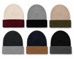 Unisex Knit <b>Beanie</b> Winter Hat Ribbed Cuff Skull Cap for Outdoor Daily Wear - Product Image 1