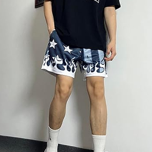 Custom Branding 100% Polyester Mesh Shorts Laser-Etched Skull Pattern Mid Waist Drawstring Closure Heavyweight Wholesale - Product Image 4