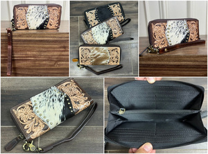 Bolsos de cuero hechos a mano de alta calidad Gran capacidad Negocios Casual Tendencias de moda Cuero de vaca genuino Embrague de múltiples tarjetas - Product Image 3