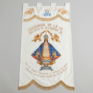 Bandera Decorativa Vintage de Seda Bordada con Flecos para Eventos, Pancarta Personalizada para Exhibición - Product Image 1